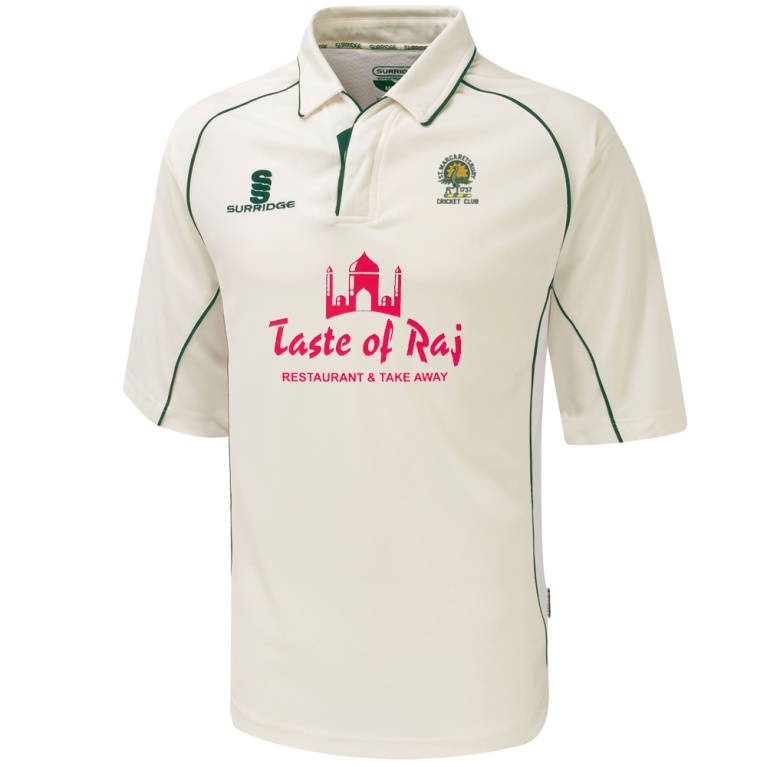 St Margaretsbury CC - Ladies - Adults Premier Long Sleeve Green Trim Shirt