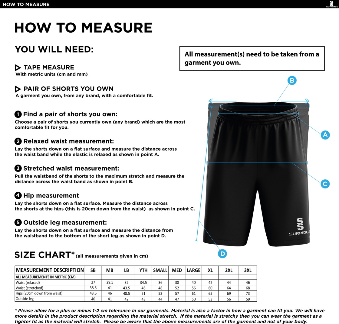 St Margaretsbury CC - Ripstop Short - Size Guide