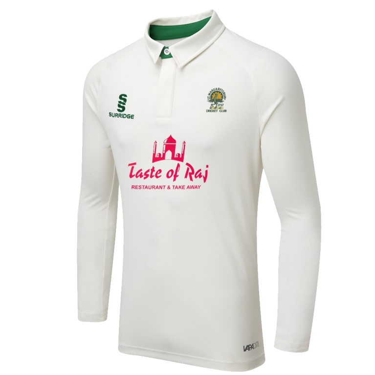 St Margaretsbury CC  - Ladies - Adult Ergo Long Sleeve Green Trim Shirt