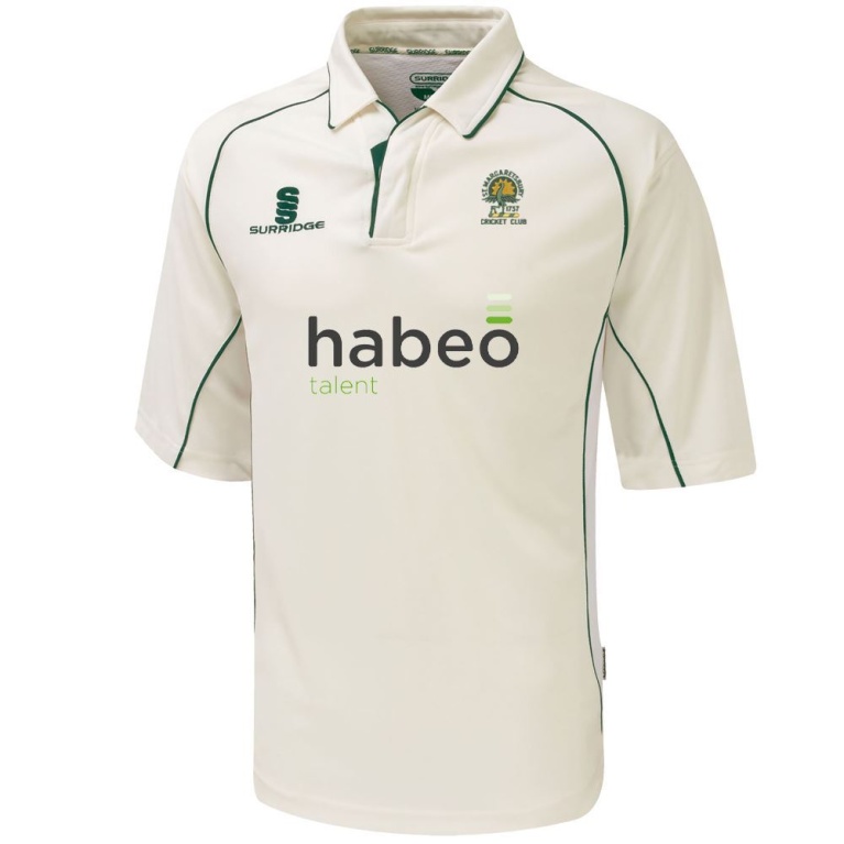 St Margaretsbury CC - Junior Premier 3/4 Sleeve Green Trim Shirt